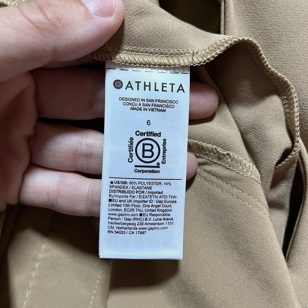 NWT Athleta Endless Pants Women’s 6 Khaki - Picture 4 of 5